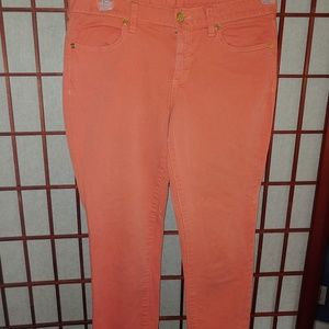 Tory Burch cropped skinny orange jeans size 29